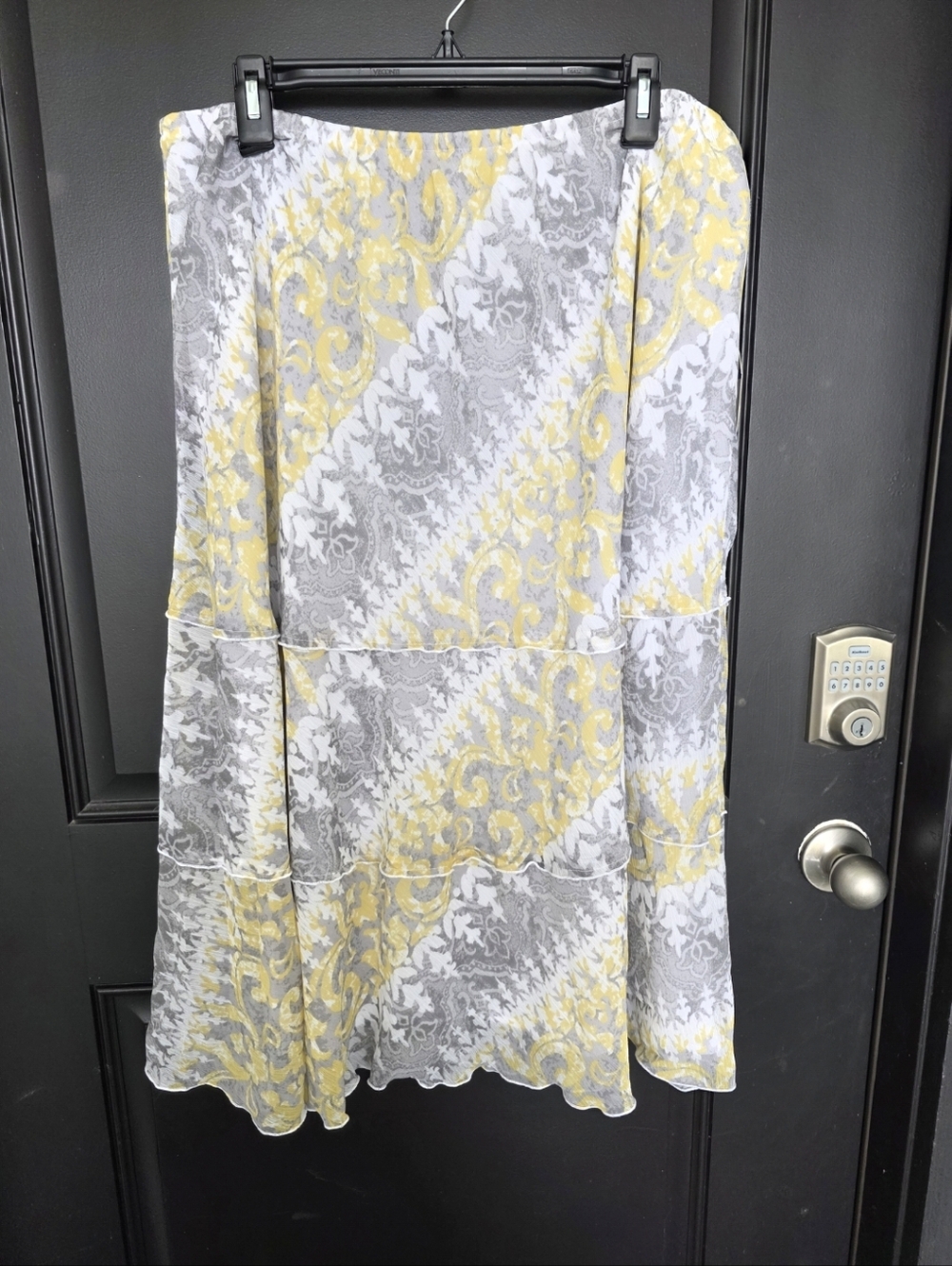 Alfred Dunner Tiered Midi A-Line Skirt Women Sz 18 Flare Colorful Coastal
